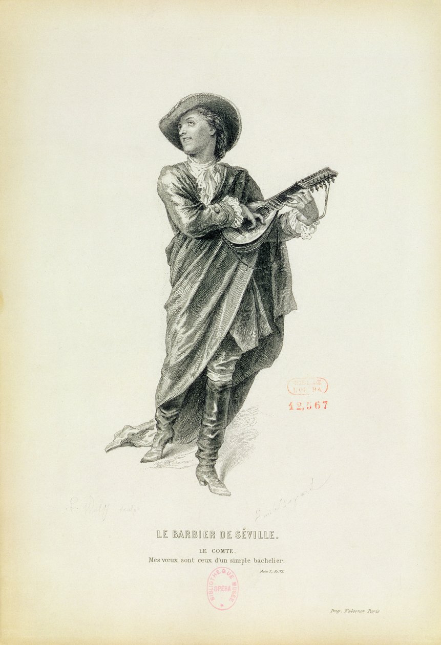 Almaviva gróf Gioachino Rossini (1792-1868) "A sevillai borbély" című operájából alkotó: Unbekannt Unbekannt