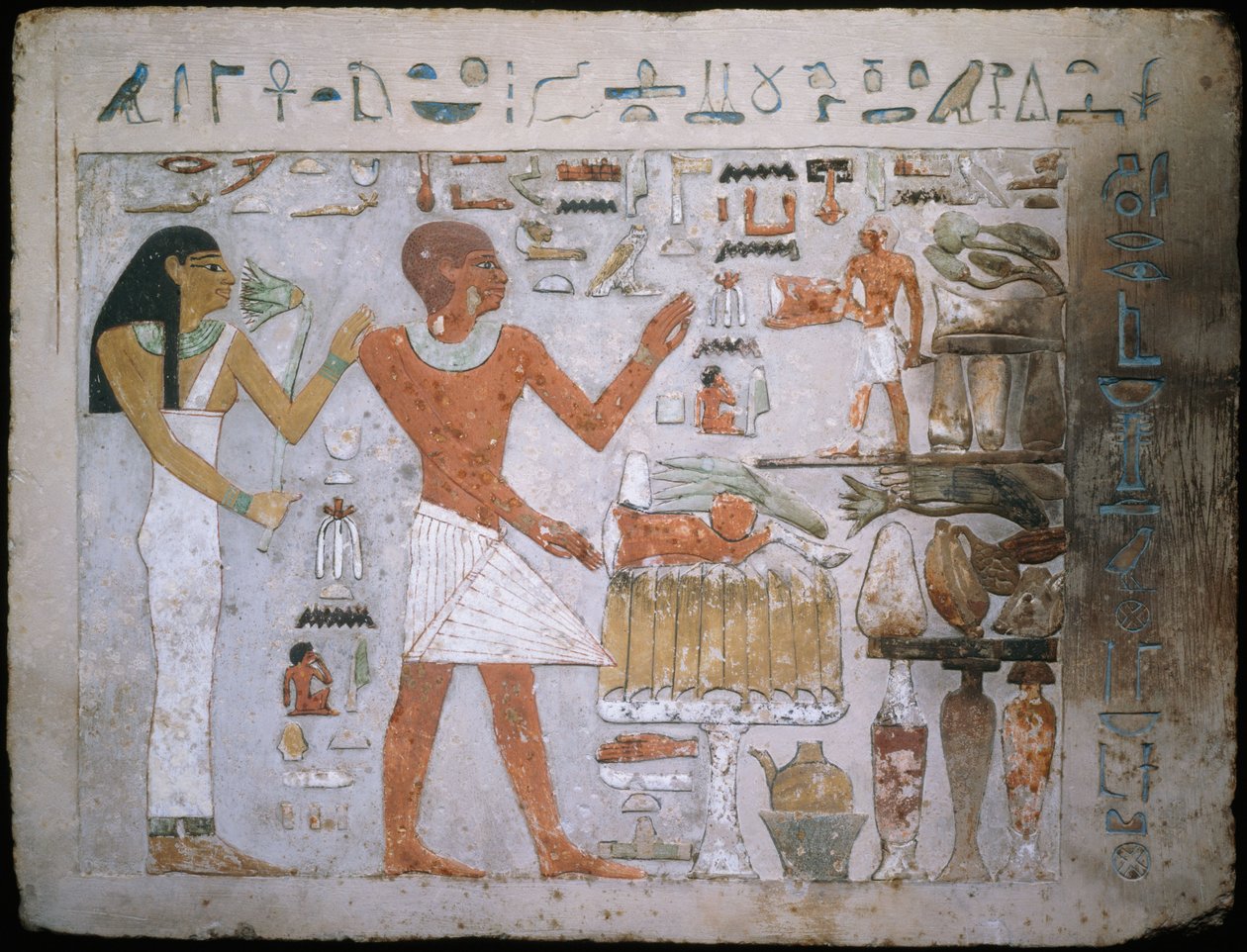 Egyiptomi - Faltöredék Amenemhet és felesége, Hemet sírjából alkotó: Unbekannt Unbekannt