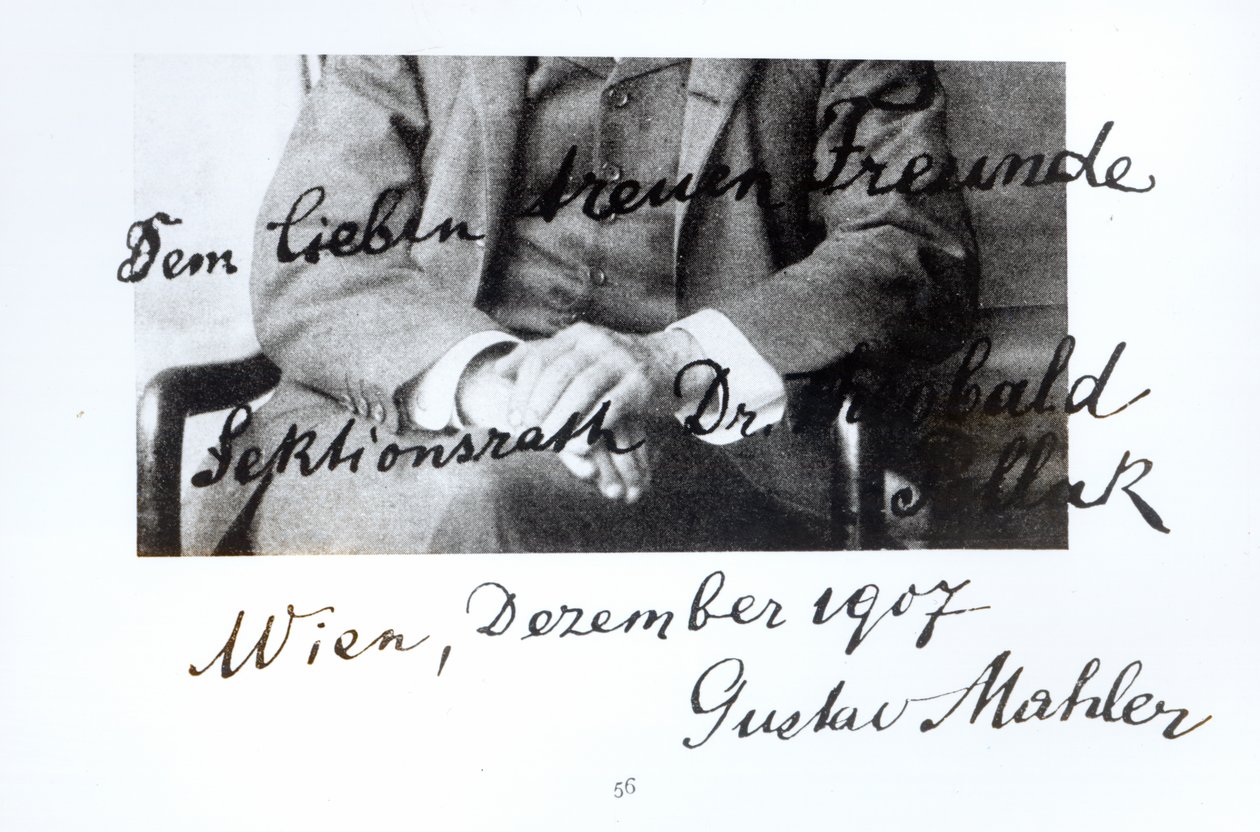 Kivonat Gustav Mahler (1860-1911) 1907. decemberi leveléből (toll és tinta papíron) (fekete fotó) alkotó: Unbekannt Unbekannt