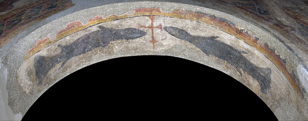 Santa Maria de Taüll keresztjét szegélyező hal alkotó: Unbekannt Unbekannt