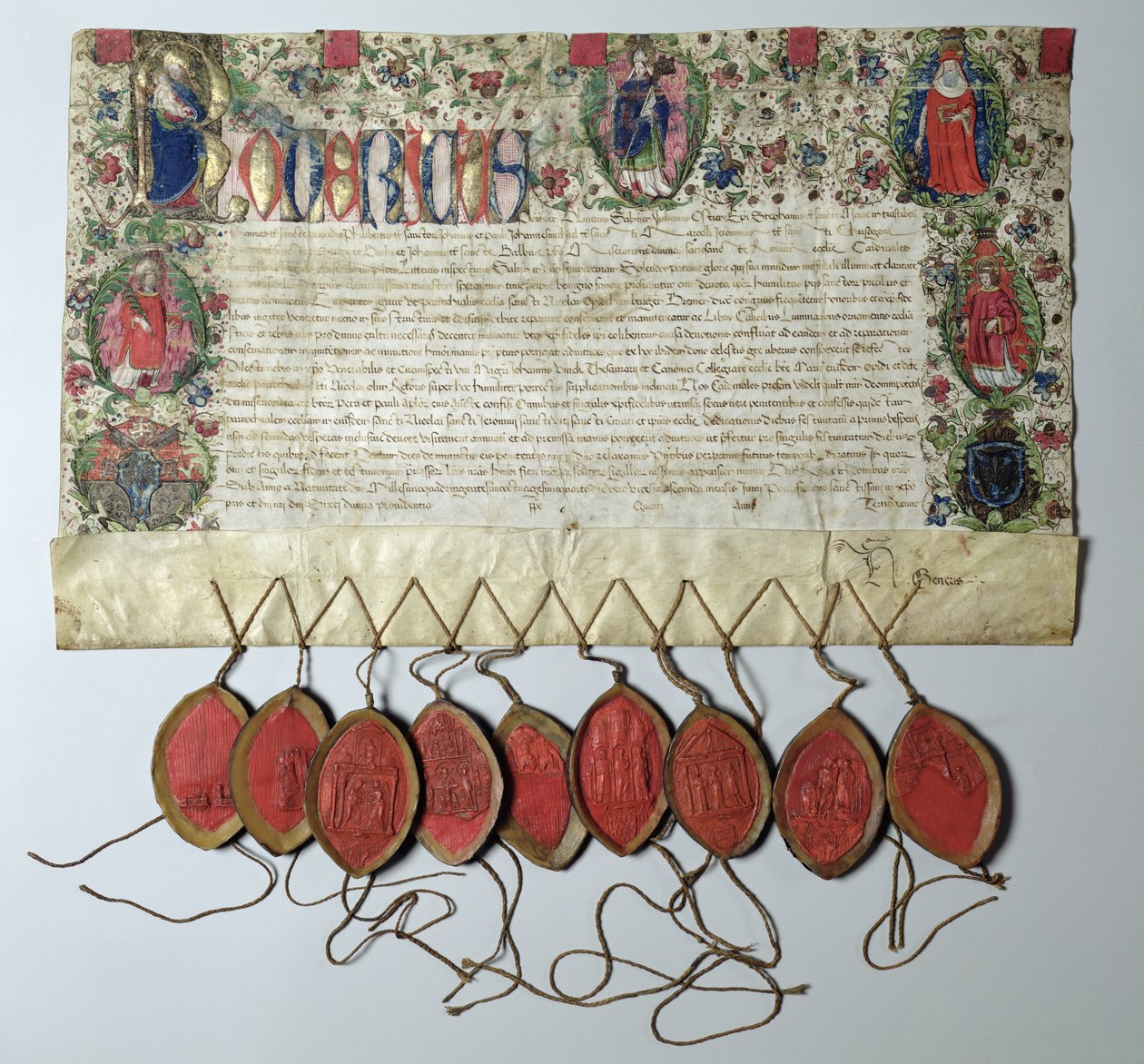 Kényeztető levél a Szent Miklós-templomnak, 1484. június 22. (tinta pergamenen) alkotó: Unbekannt Unbekannt