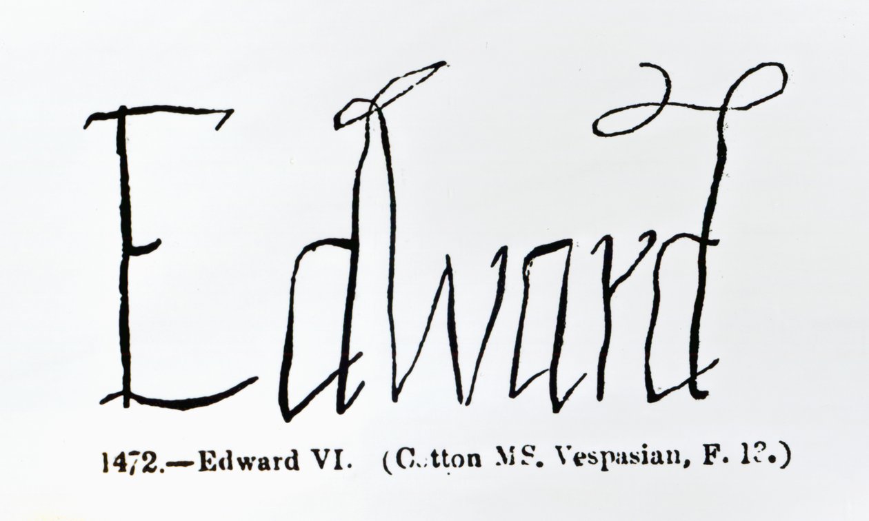 VI. Edward (1537-1553) aláírásának reprodukciója alkotó: Unbekannt Unbekannt