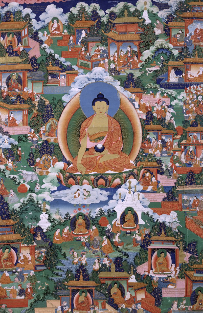 Shakyamuni Buddha Avadana legendás jelenetekkel alkotó: Unbekannt Unbekannt
