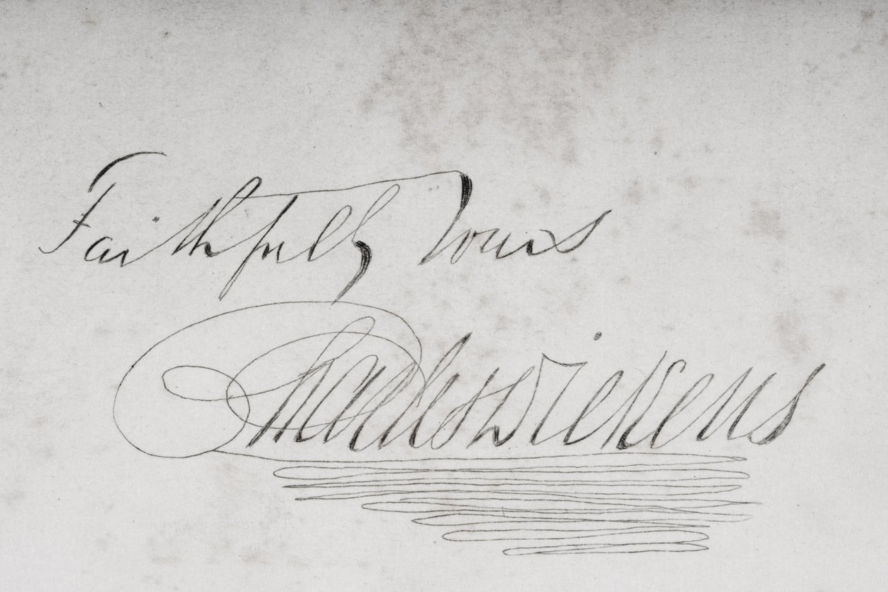 Charles Dickens (1812-70) aláírása 1853 alkotó: Unbekannt Unbekannt