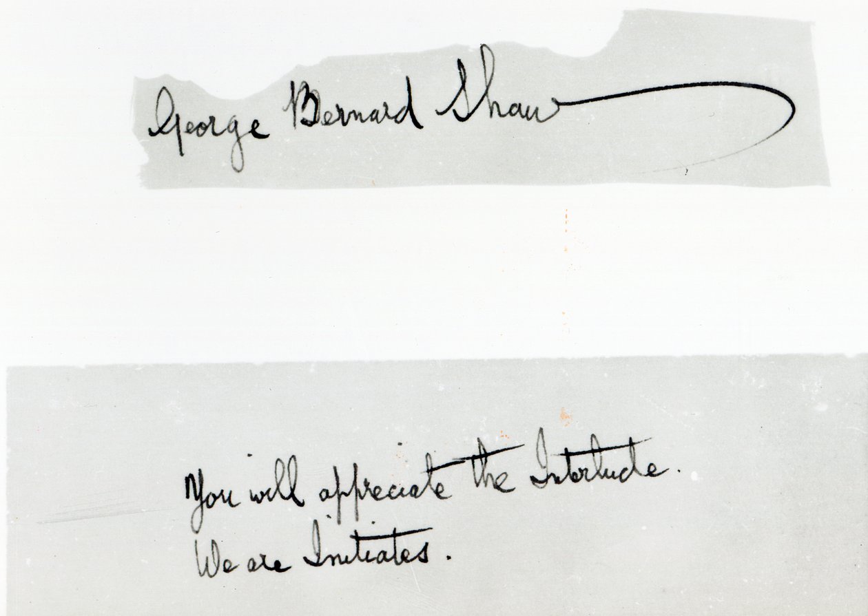 George Bernard Shaw aláírása alkotó: Unbekannt Unbekannt