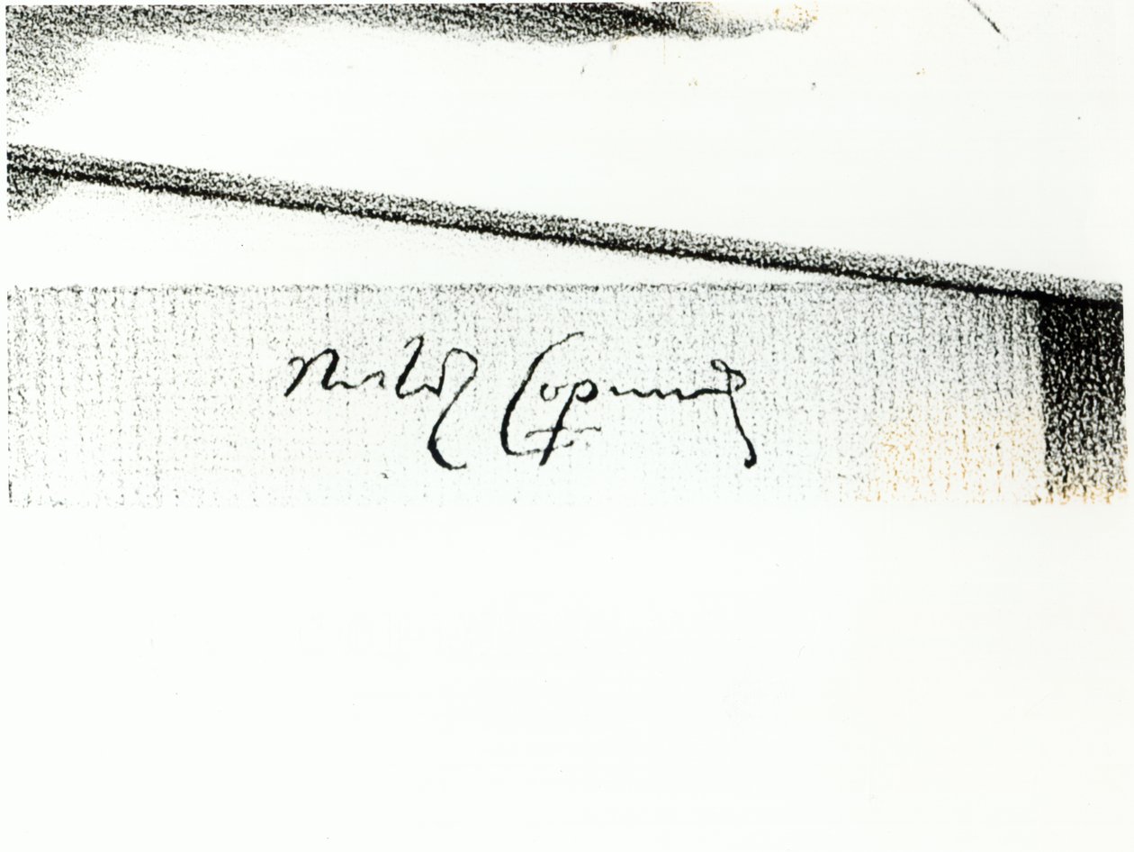 Nicolaus Kopernikusz (1473-1543) aláírása (bundw fotó) alkotó: Unbekannt Unbekannt