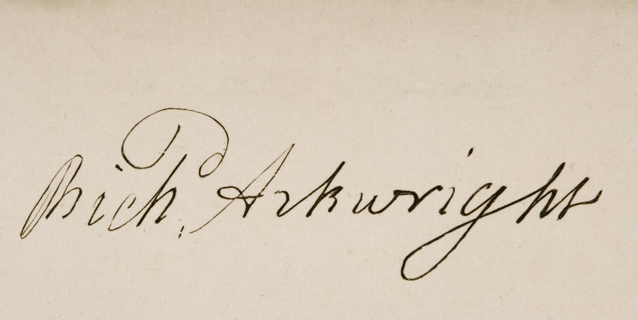 Sir Richard Arkwright (1732-93) aláírása alkotó: Unbekannt Unbekannt