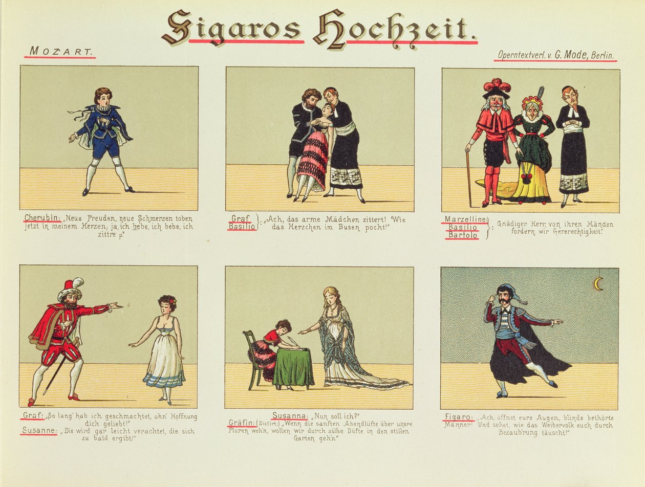 Hat jelenet Wolfgang Amadeus Mozart (1756-91) „Figaro házassága” című operájából alkotó: Unbekannt Unbekannt