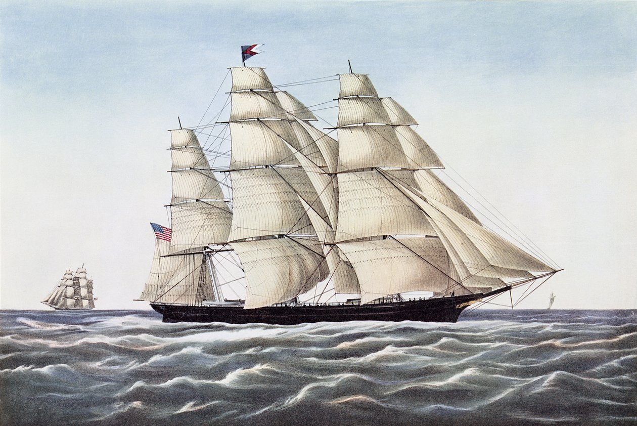 The Clipper Ship Flying Cloud, kiadó: Currier und Ives, 1852 alkotó: Unbekannt Unbekannt