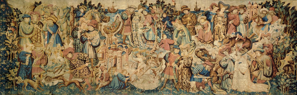 A devonshire-i vadászgobelinek; Hattyú és vidra vadászat alkotó: Unbekannt Unbekannt