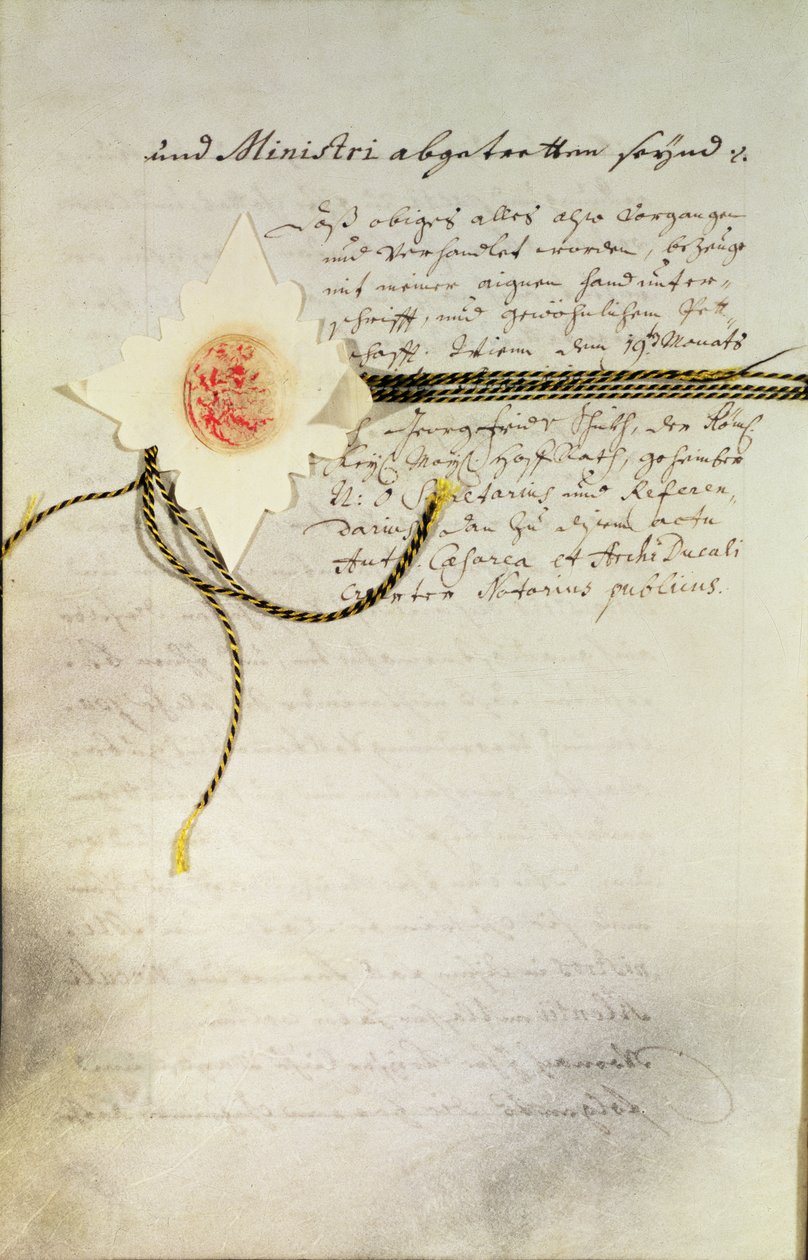 Károly császár (1685-1740) németországi „pragmatikus szankciója”, amely a Habsburg-földek örökösödését Mária Terézia (későbbi császárné) (1717-80) lányára rendezte, 1713 alkotó: Unbekannt Unbekannt