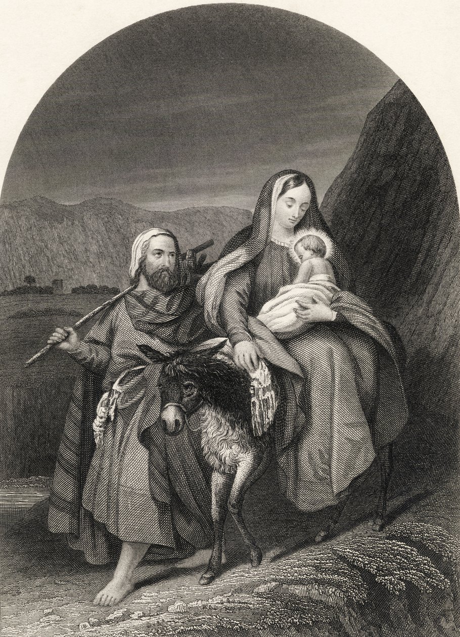 Az 1870 körül kiadott „The National Illustrated Family Bible” című könyvből, S. Allen metszete Egyiptomba történt. alkotó: Unbekannt Unbekannt