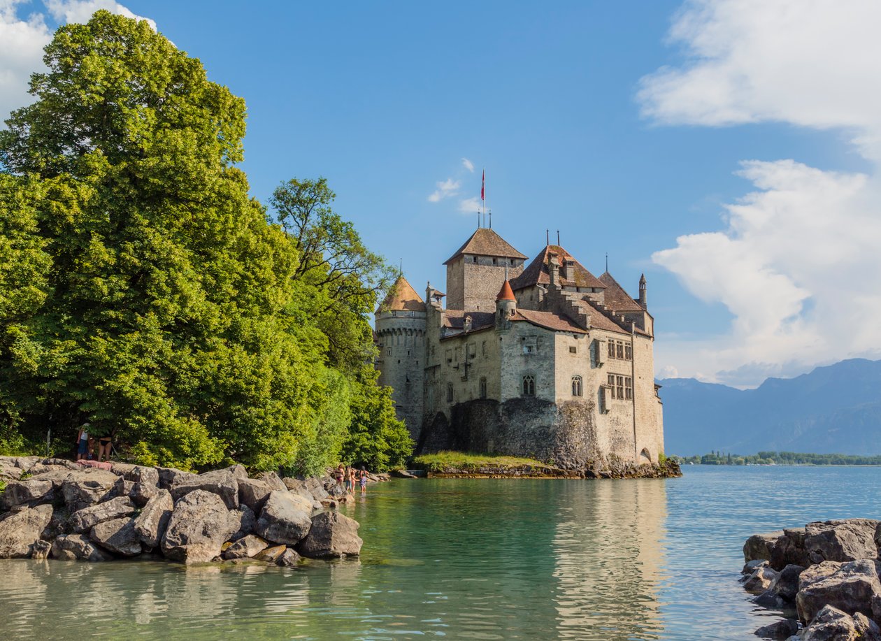 Veytaux, Svájc. Chateau de Chillon. alkotó: Unbekannt Unbekannt