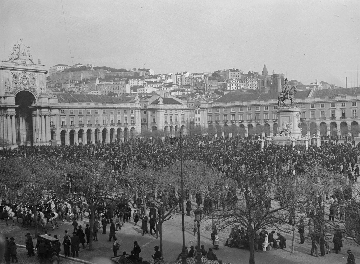 Győzelemünnepségek a lisszaboni Praca do Comercioban, 1918 alkotó: Unbekannt Unbekannt
