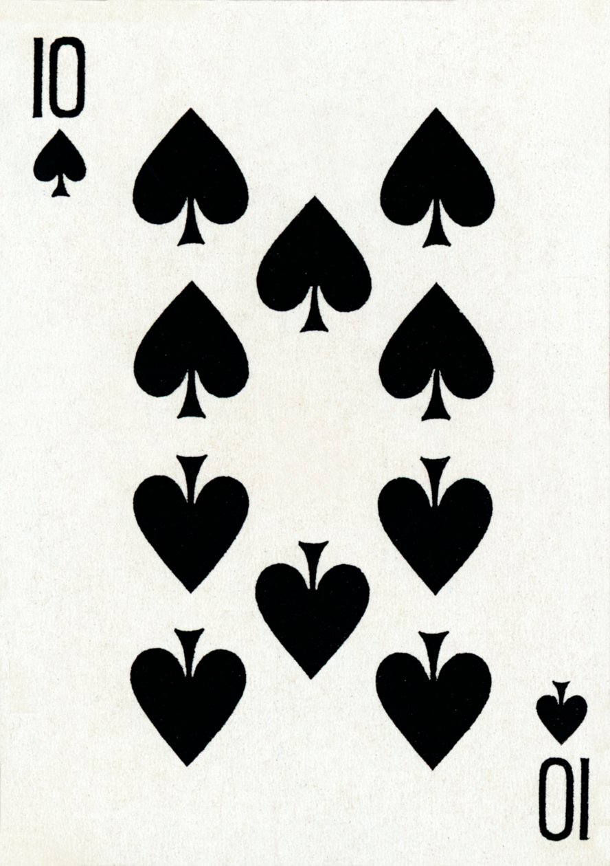 10 of Spades a Goodall & Son Ltd. kártyapaklijából, 1940. sz alkotó: Unbekannt