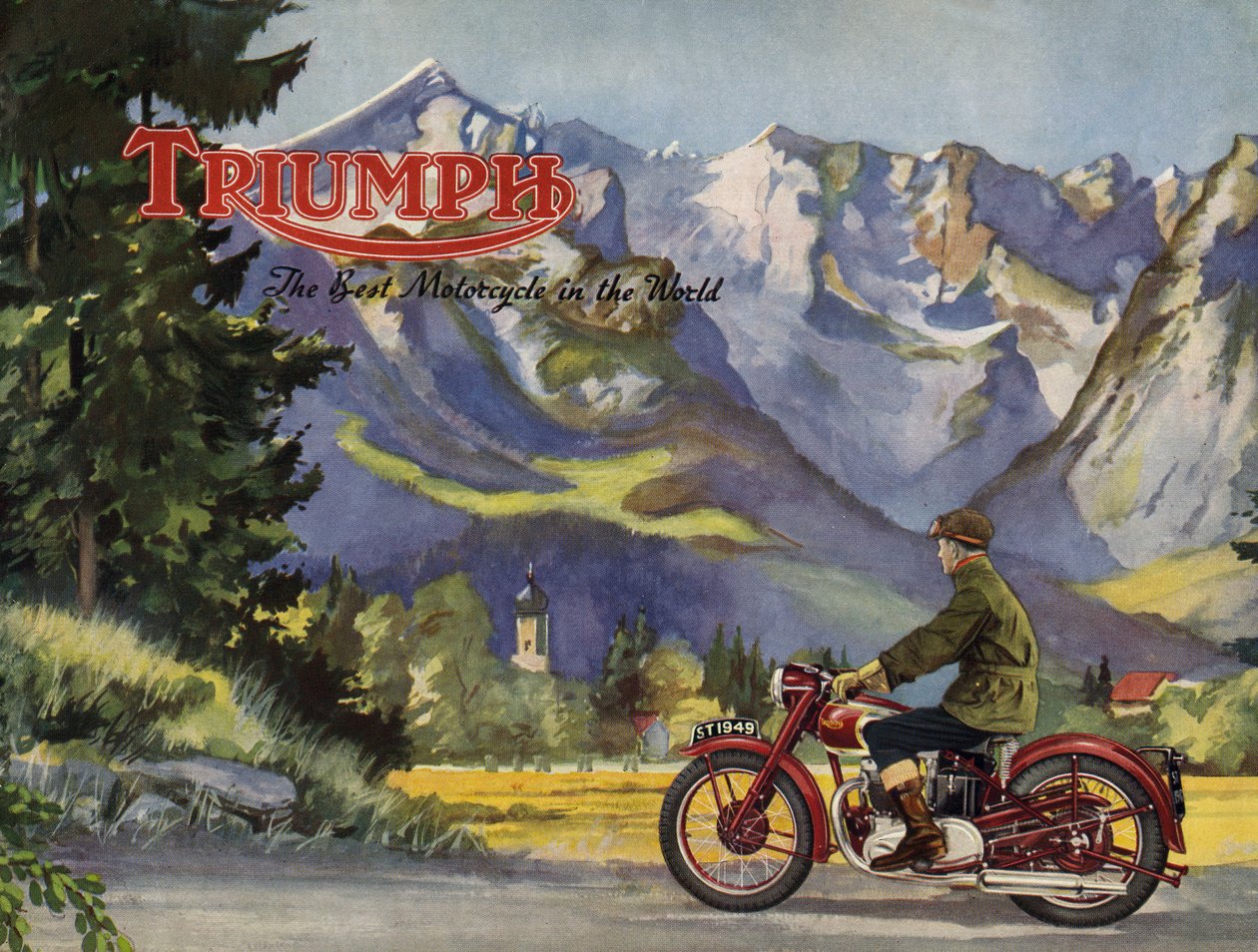 1948-as Triumph 5T sebességű iker prospektus. alkotó: Unbekannt