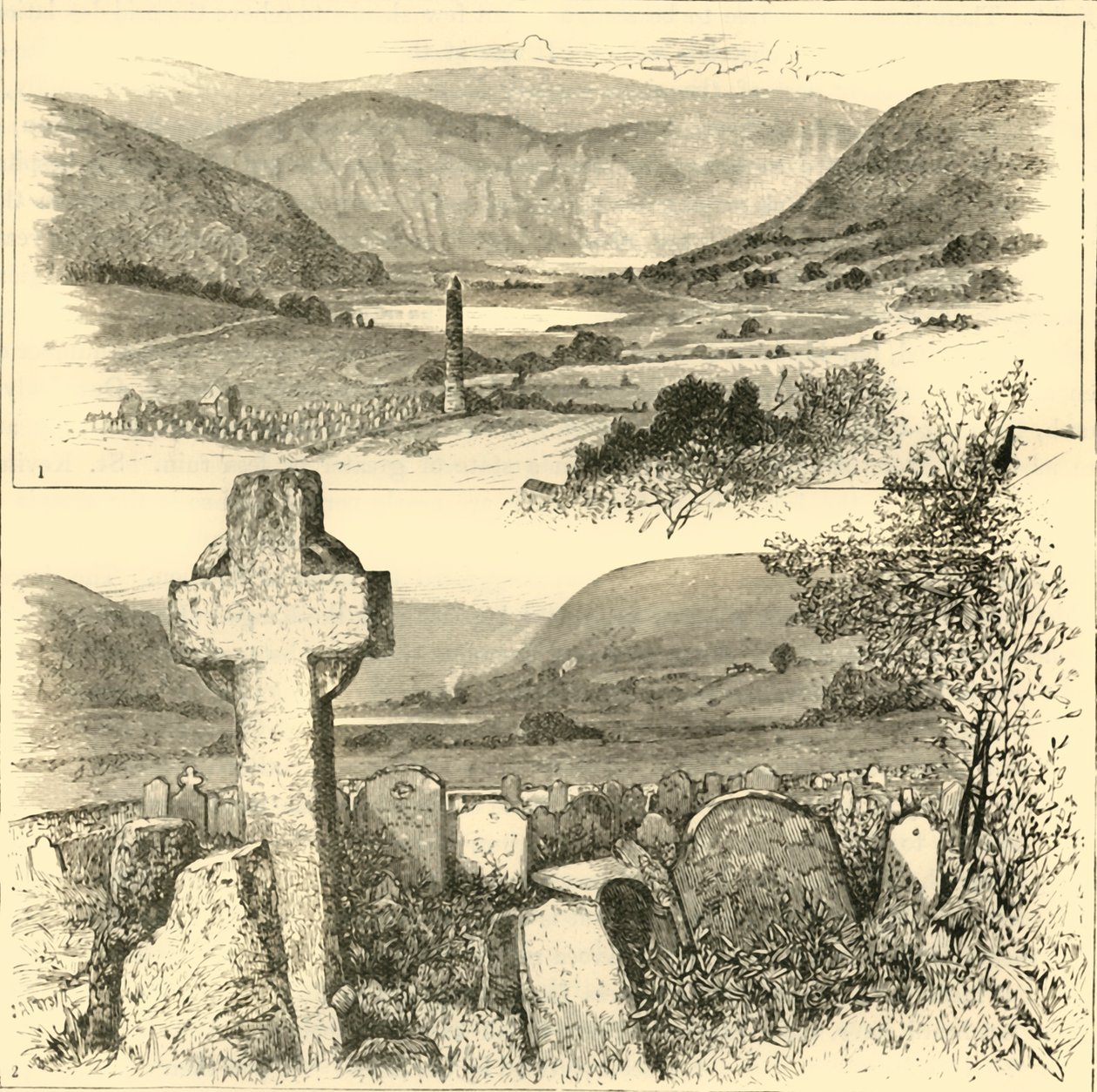 1. Glendalough völgye. 2. In Glendalough., 1898. alkotó: Unbekannt