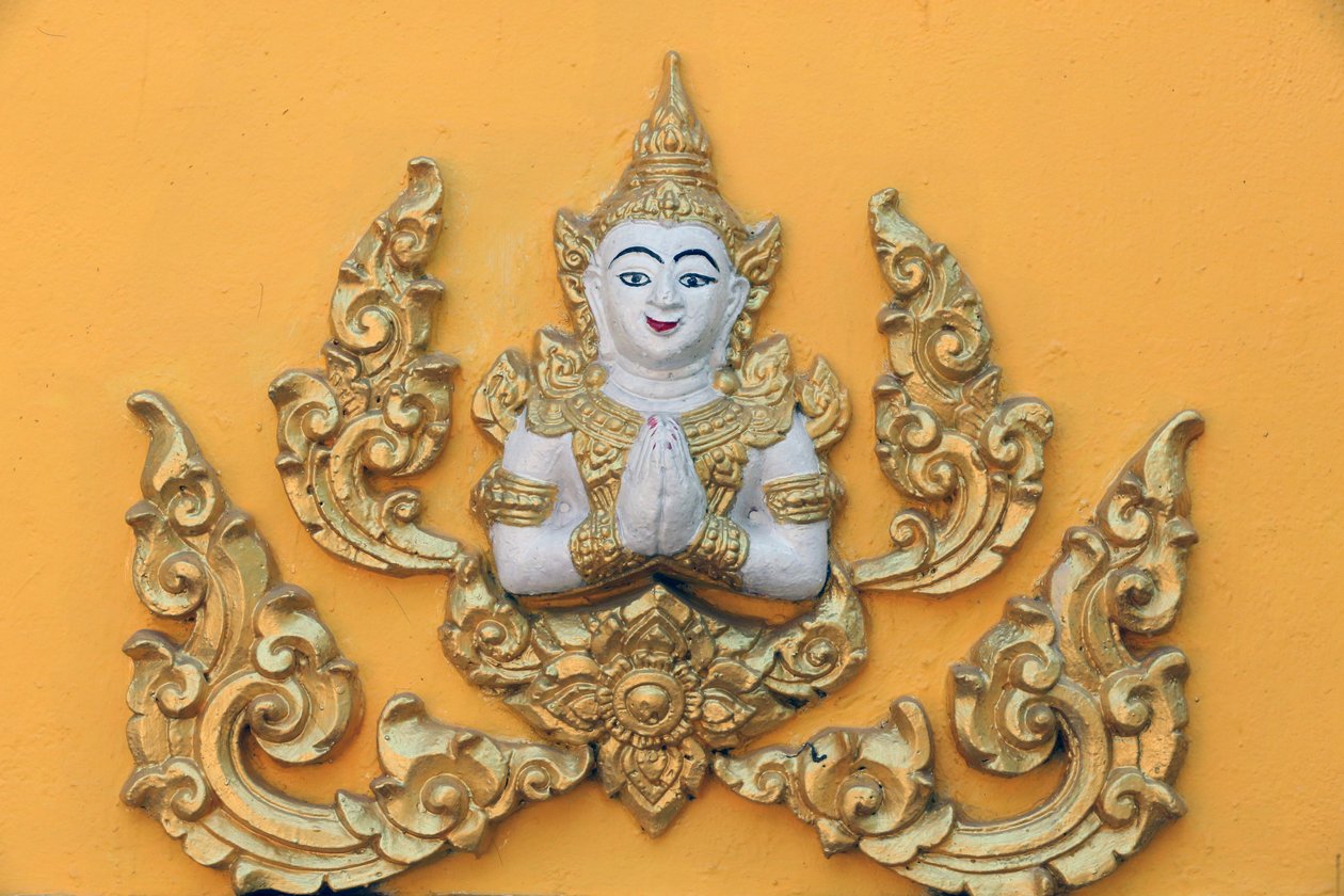 20151030, Vientiane, Laosz: Wat Si Muang (Simuong) buddhista templom. buddhista istennő alkotó: Unbekannt