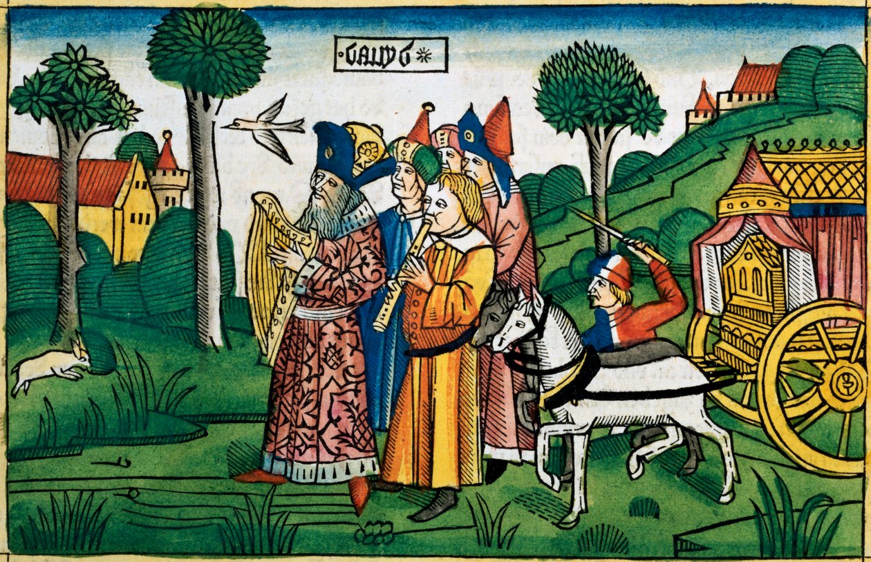 2Sámuel 6:1-5: Dávid beviszi a ládát Jeruzsálembe alkotó: Unbekannt