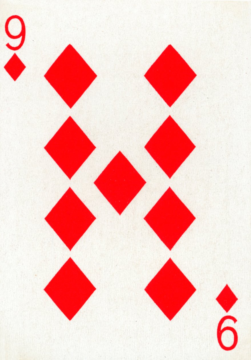 9 gyémánt a Goodall & Son Ltd. kártyapaklijából, 1940 alkotó: Unbekannt