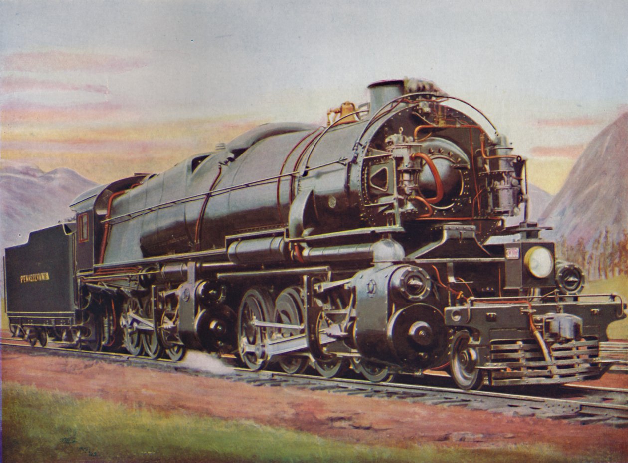 Egy 300 tonnás amerikai Mallet típusú teherszállító motor. Pennsylvania Railroad, 1926 alkotó: Unbekannt
