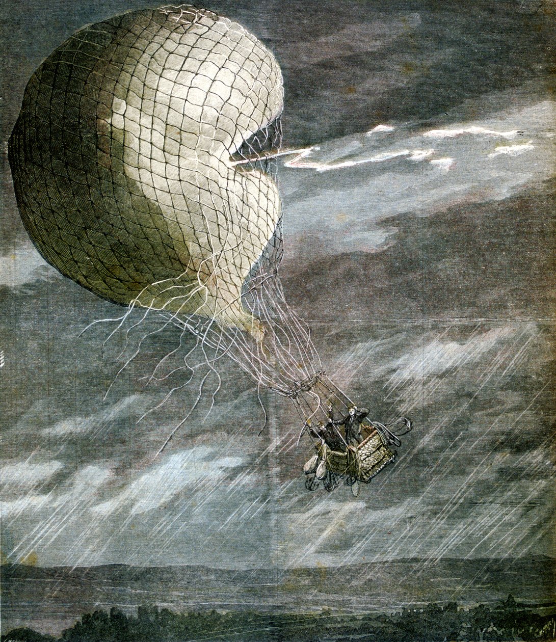 Villámcsapás egy léggömb Chicago közelében, Illinois államban, 1891 alkotó: Unbekannt