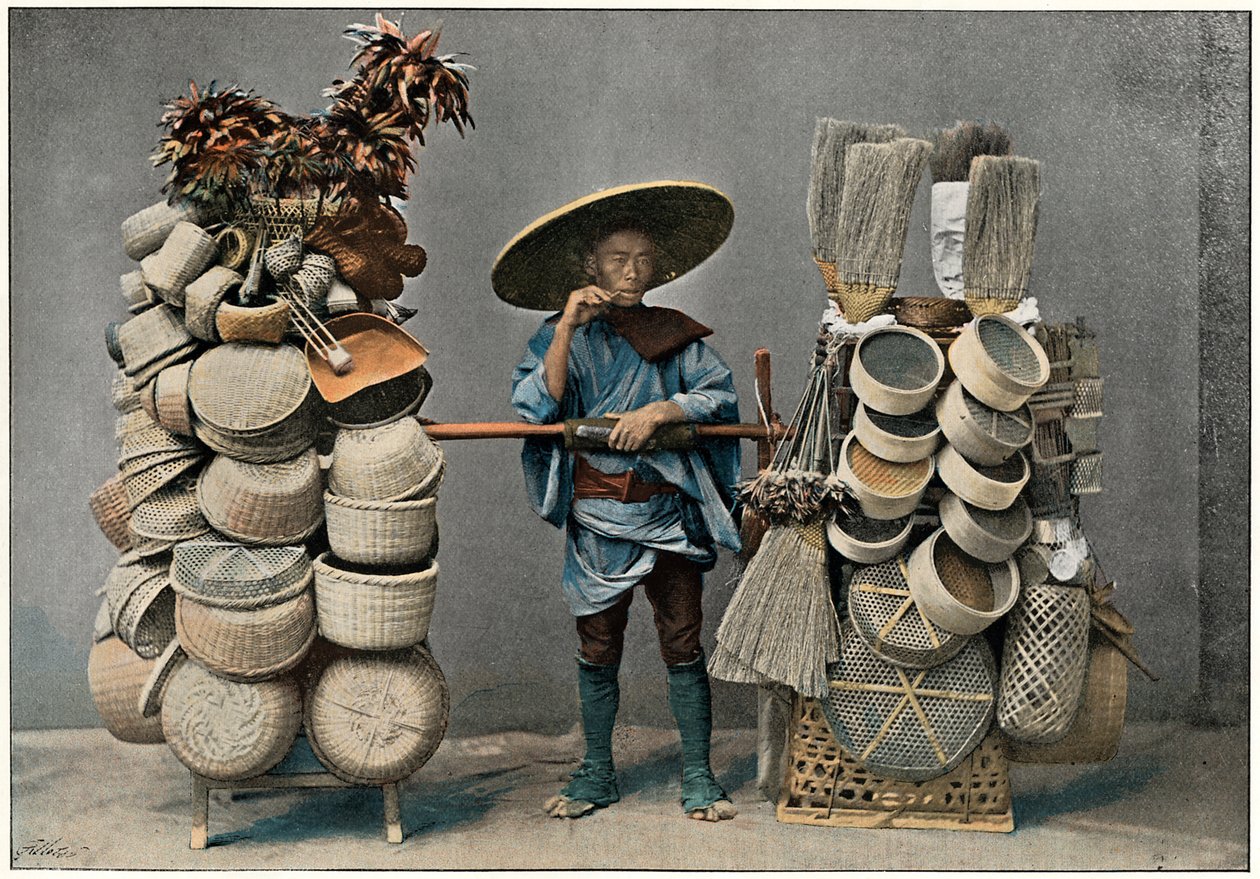 Kosárgyártó kereskedő, c1890 alkotó: Unbekannt