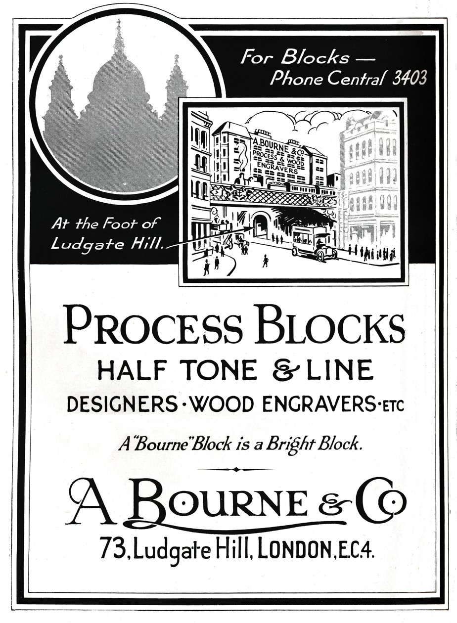 A. Bourne & Co. Advert – Process Blocks, 1919 alkotó: Unbekannt