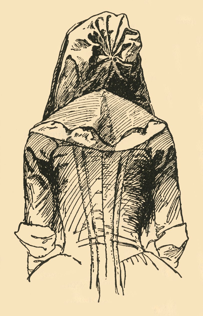 Camlet kapucni, eredeti ruhadarabból, c1702, 1937. alkotó: Unbekannt