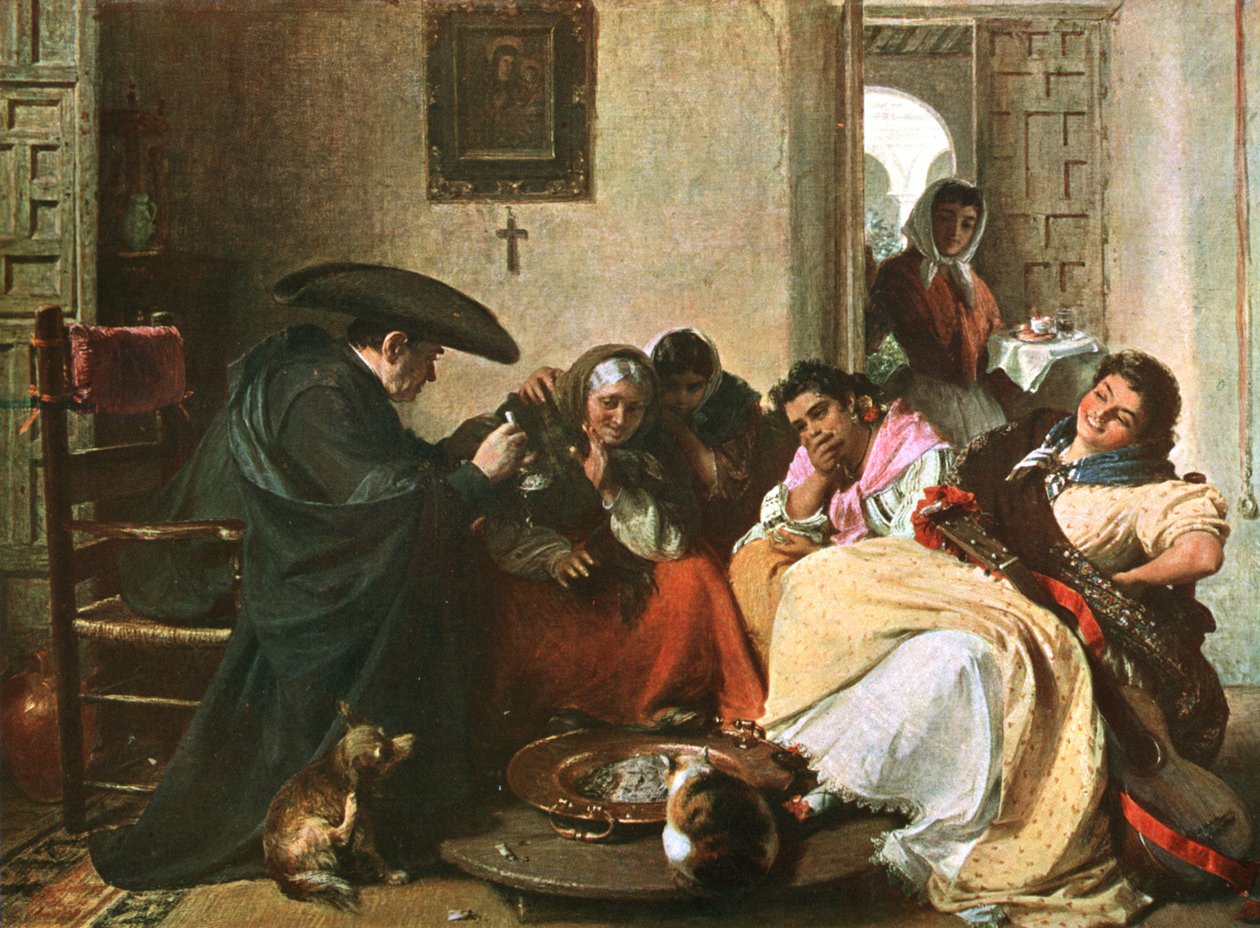 Chat Round The Brasero, 1866, c1902. alkotó: Unbekannt