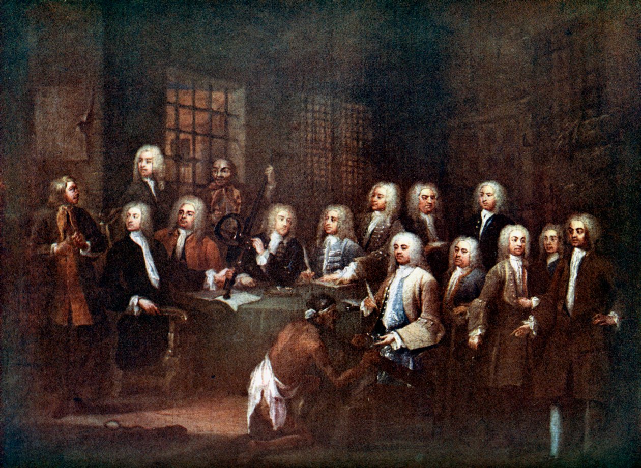 Az alsóház bizottsága a Fleet Street börtönben, London, 1729 c1905 alkotó: Unbekannt