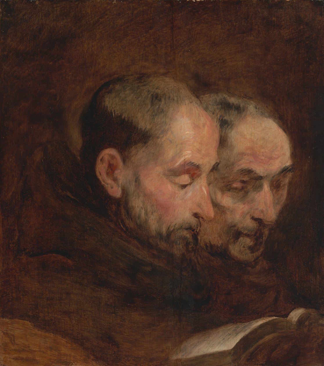 Másolat egy festmény után, amelyet hagyományosan Van Dycknek tulajdonítottak a két szerzetes olvasmányáról, 18. század vége alkotó: Unbekannt