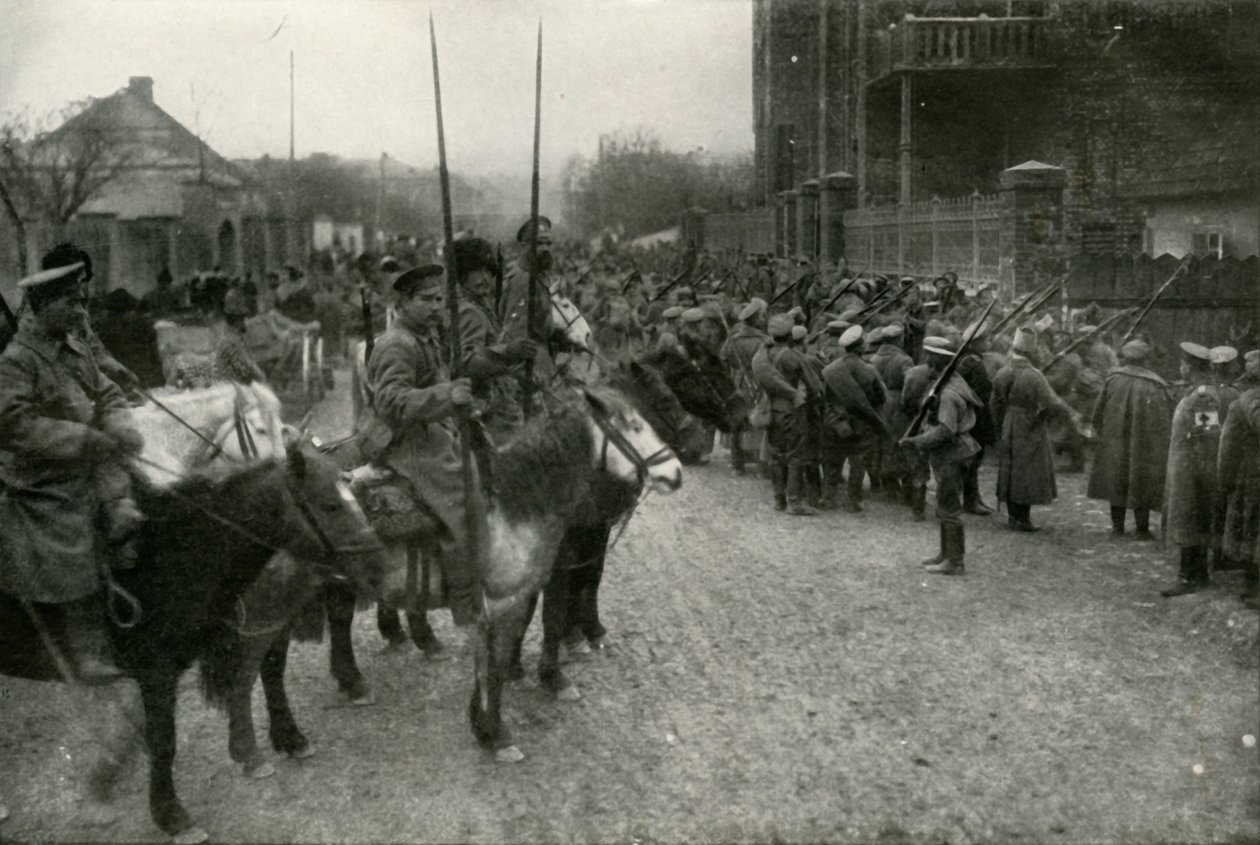Egy kozák járőr és orosz gyalogság, 1919. alkotó: Unbekannt