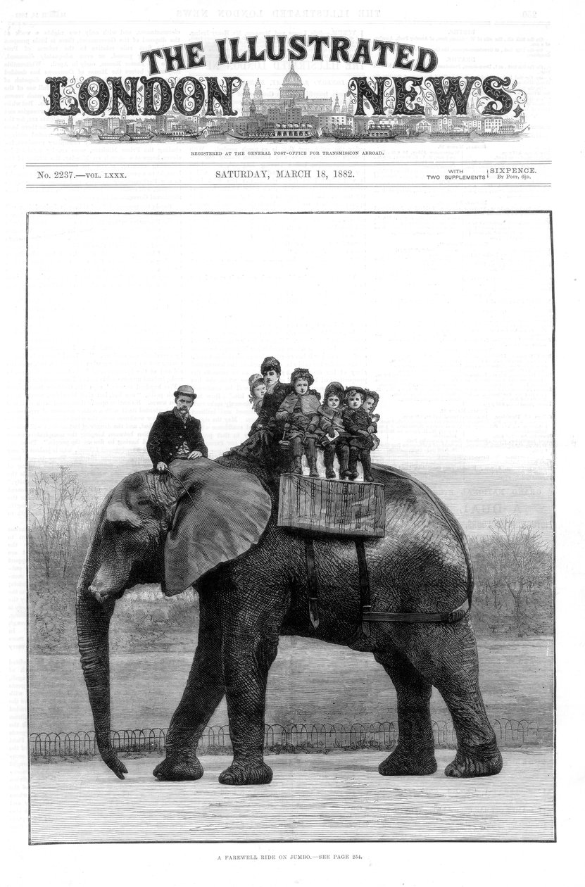 Búcsúút a Jumbo-n, Londoni Állatkert, 1882 alkotó: Unbekannt