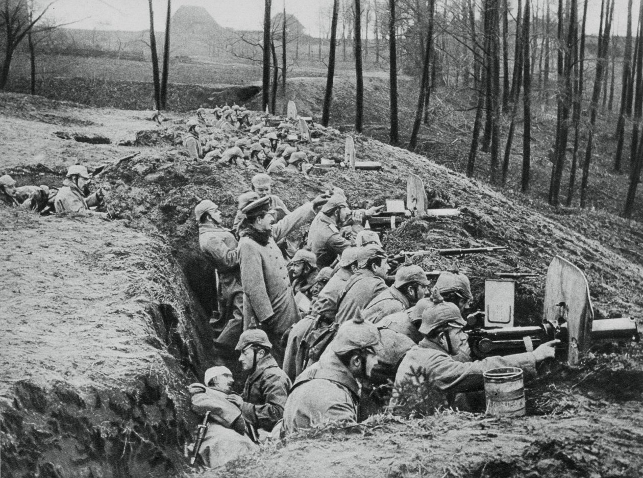 Egy német géppuska század a darkehmeni csatában, Oroszországban, az első világháborúban, 1915 alkotó: Unbekannt