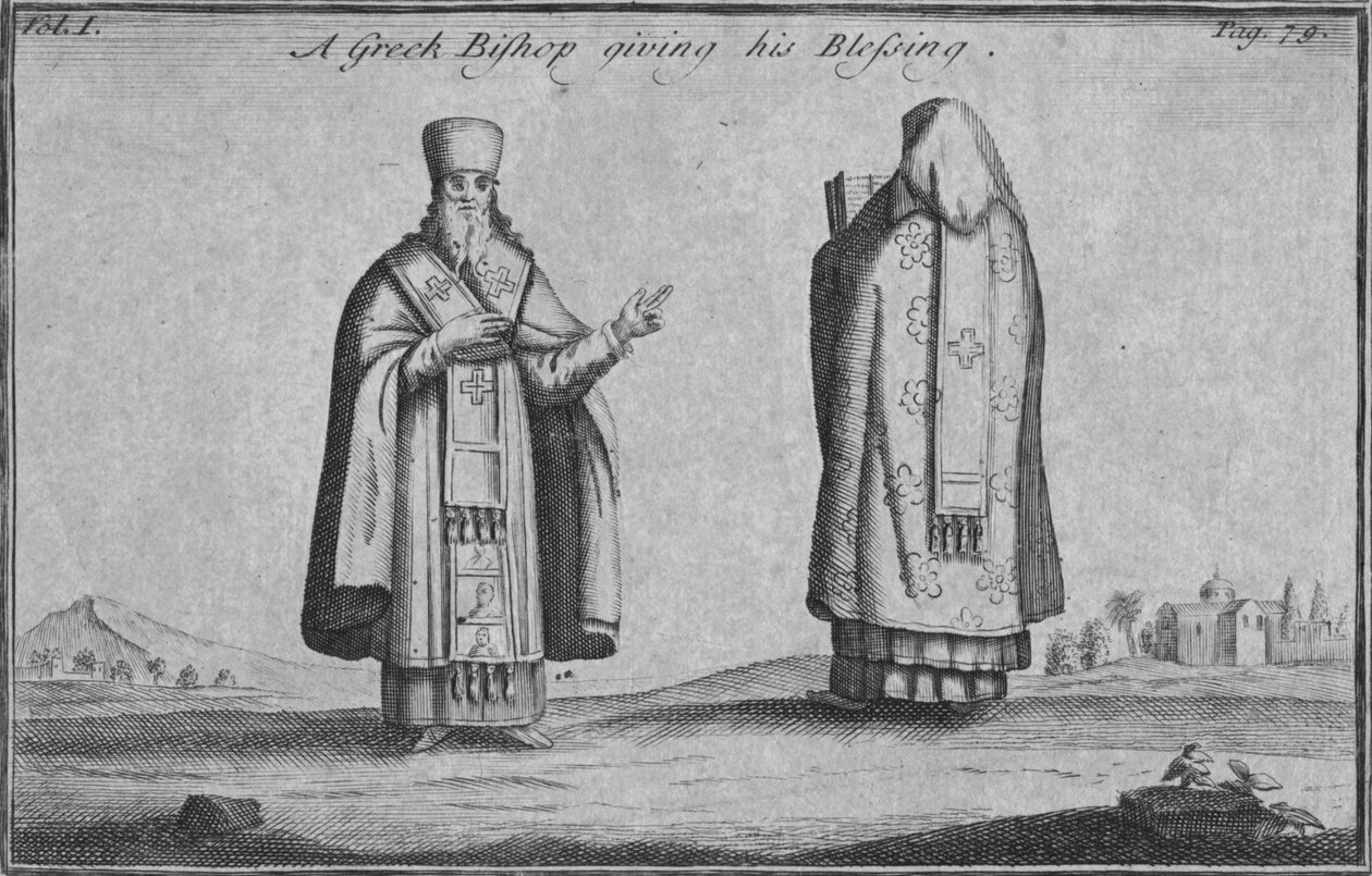 Egy görög püspök áldását adja, c1761 alkotó: Unbekannt
