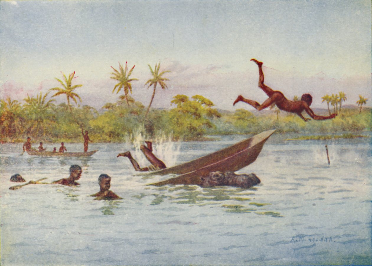 Vízilóvadászat Közép-Afrikában, 1924 alkotó: Unbekannt