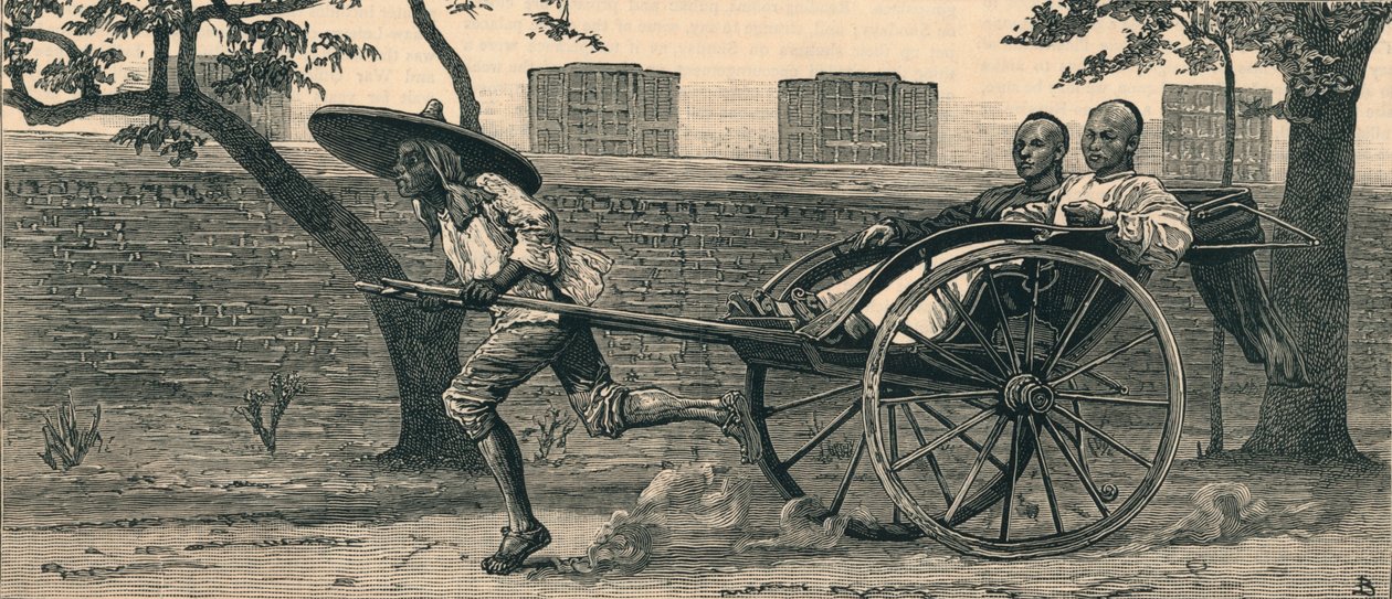 Egy Jinriksha vagy kínai kézi kocsi, 1883. alkotó: Unbekannt
