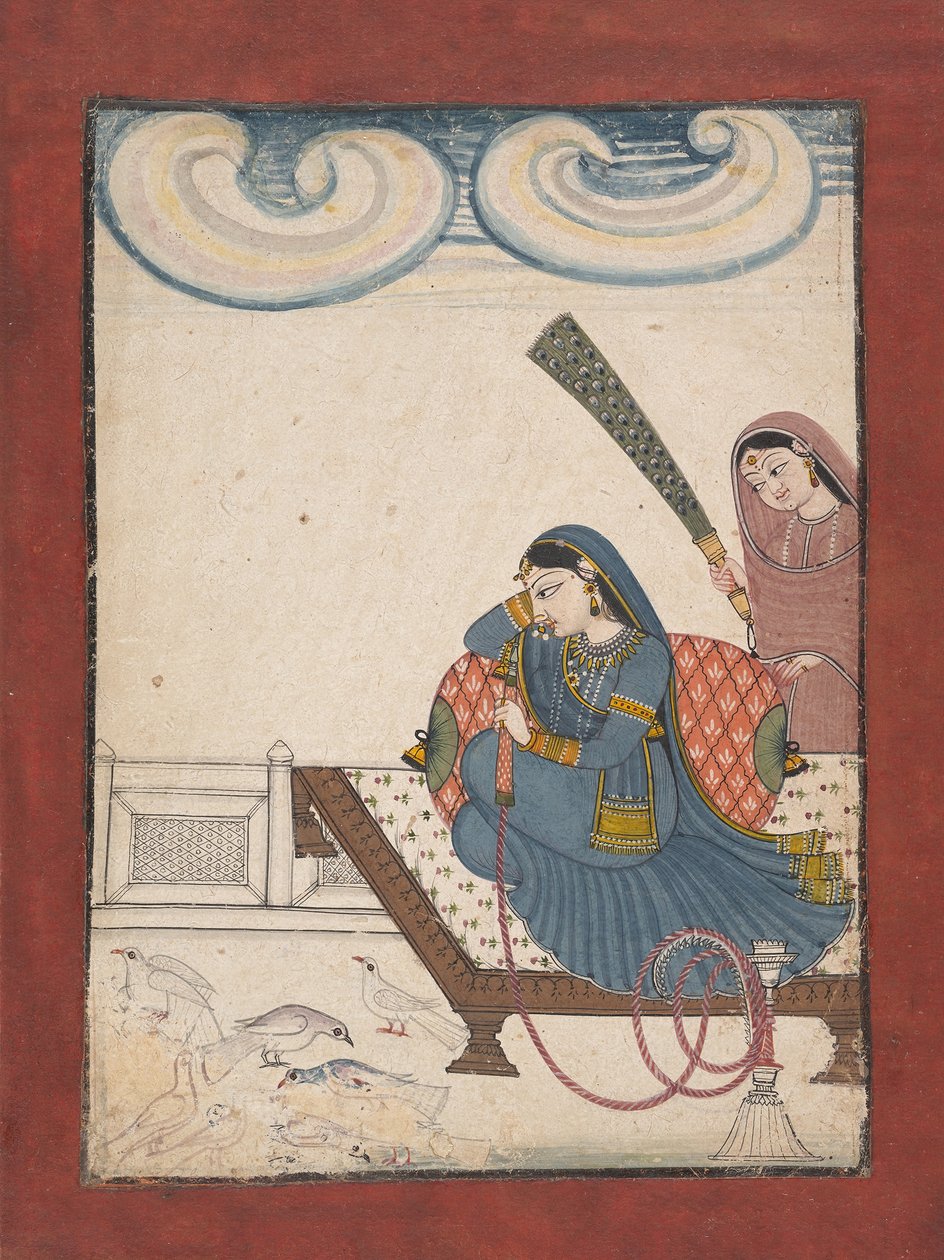 Egy hölgy bámulja a galambokat, kb. 1780-1800. alkotó: Unbekannt