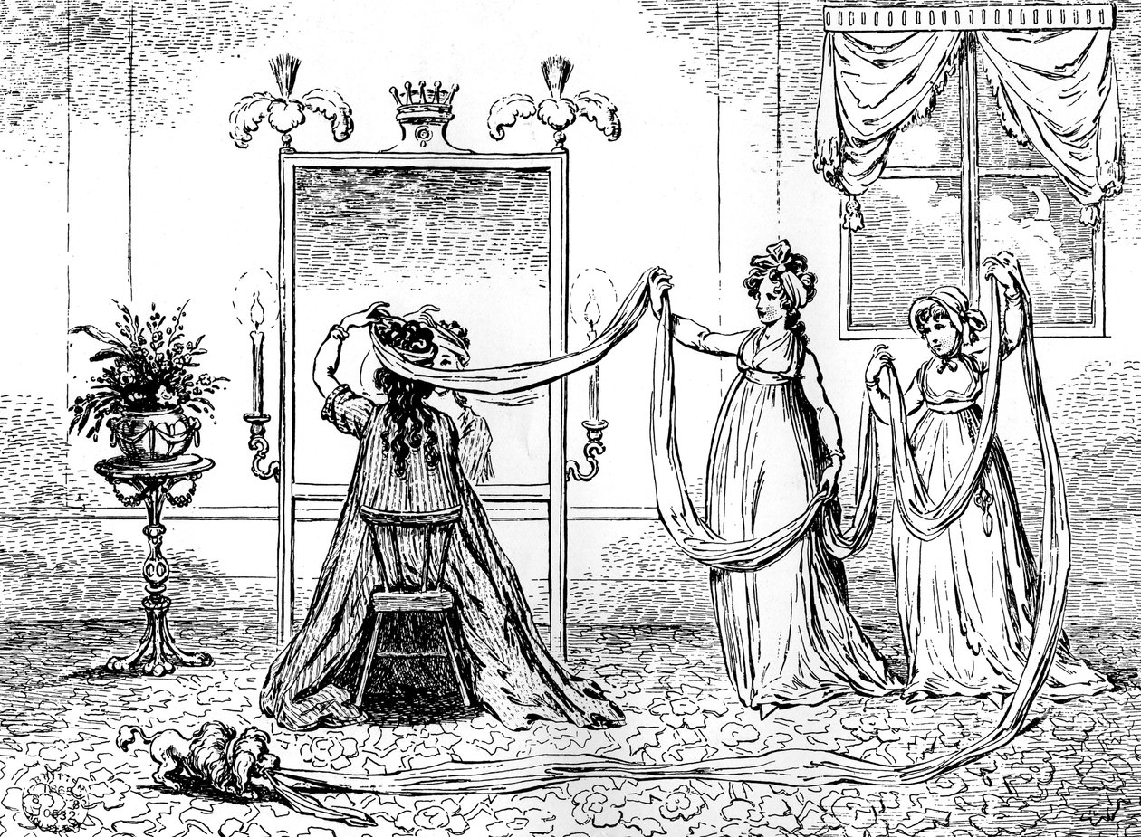 Egy hölgy felhúzza sapkáját, 1795. június alkotó: Unbekannt