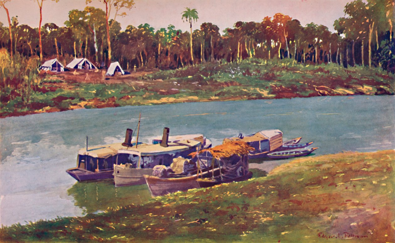 Katonai tábor az Amazonas felső szakaszán, háromezer mérföldre a tengertől, 1914 alkotó: Unbekannt