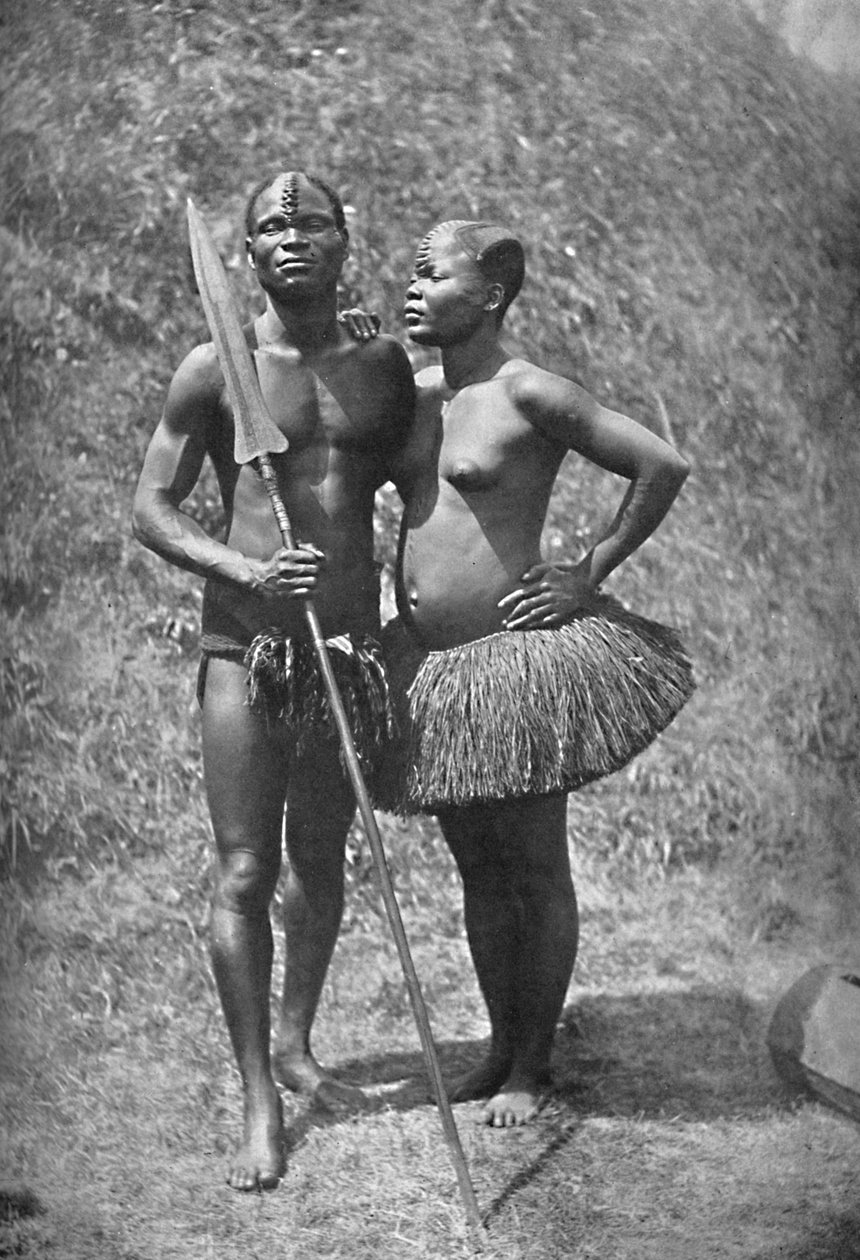 Egy mulolo kongói harcos és felesége a közép-kongói régiókból, 1902 alkotó: Unbekannt