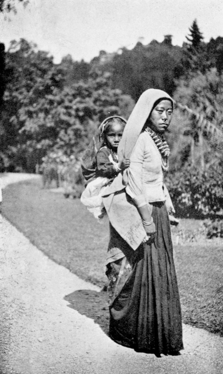 Egy nepáli nő gyermekével, 1910 alkotó: Unbekannt