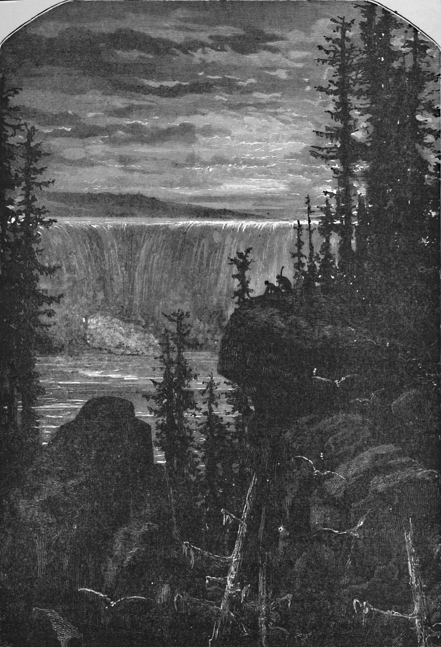 Niagara éjszakai képe a régi időkben, 1883 alkotó: Unbekannt