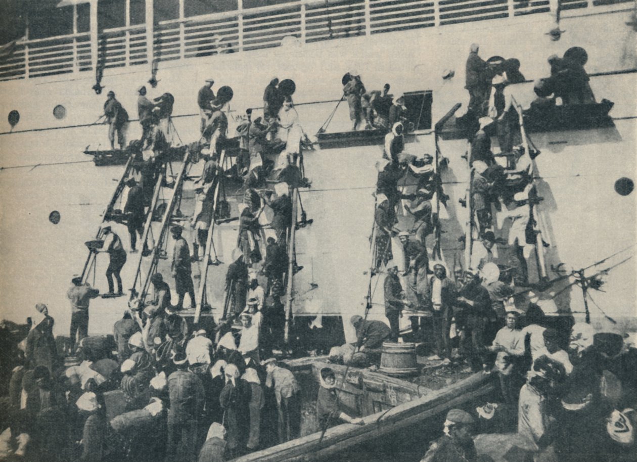 Egy új szénezési módszer Yokohama kikötőjében, 1936 alkotó: Unbekannt