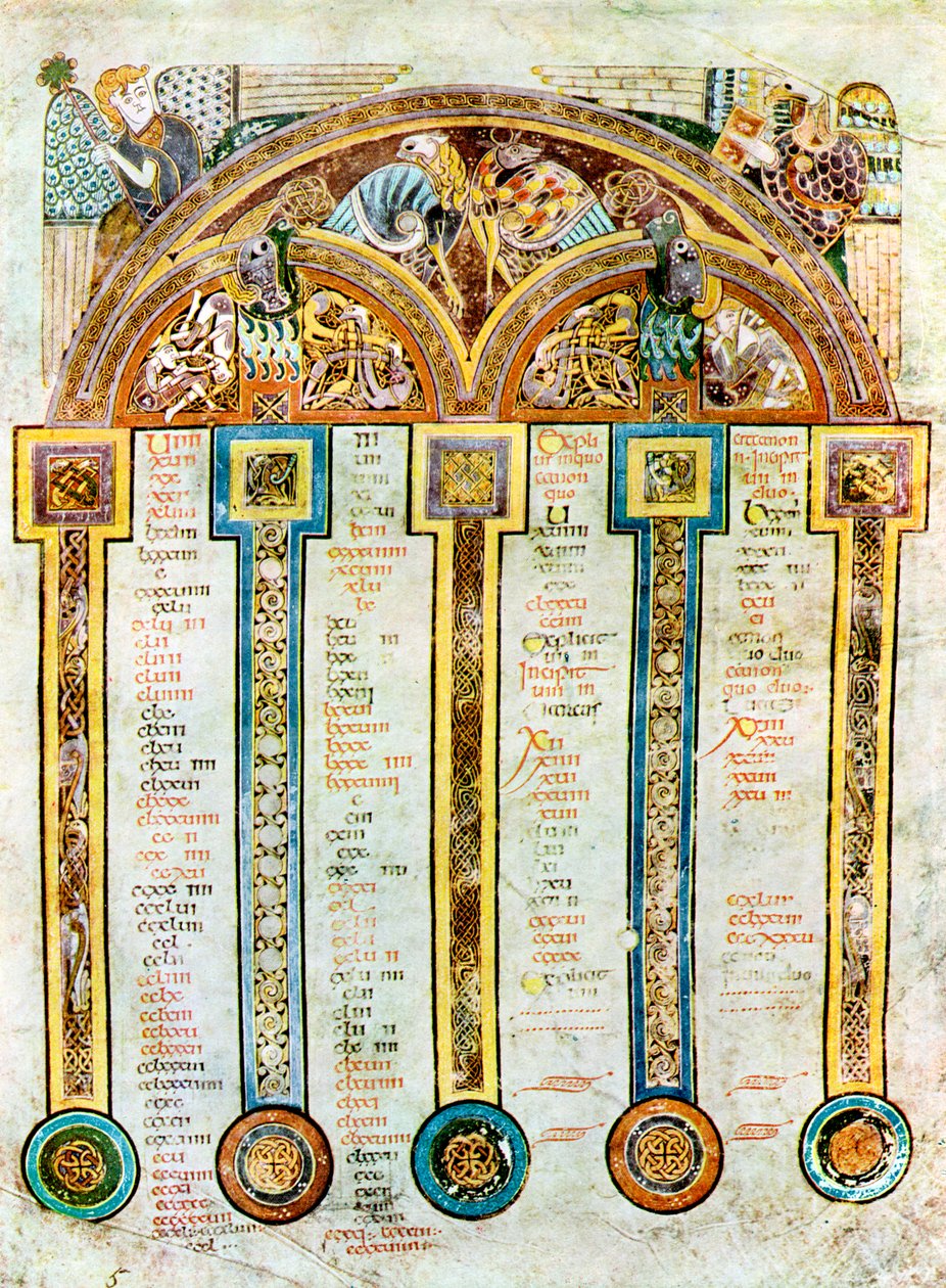 Az Eusebian Canons oldala, Kr.u. 800, XX. század alkotó: Unbekannt