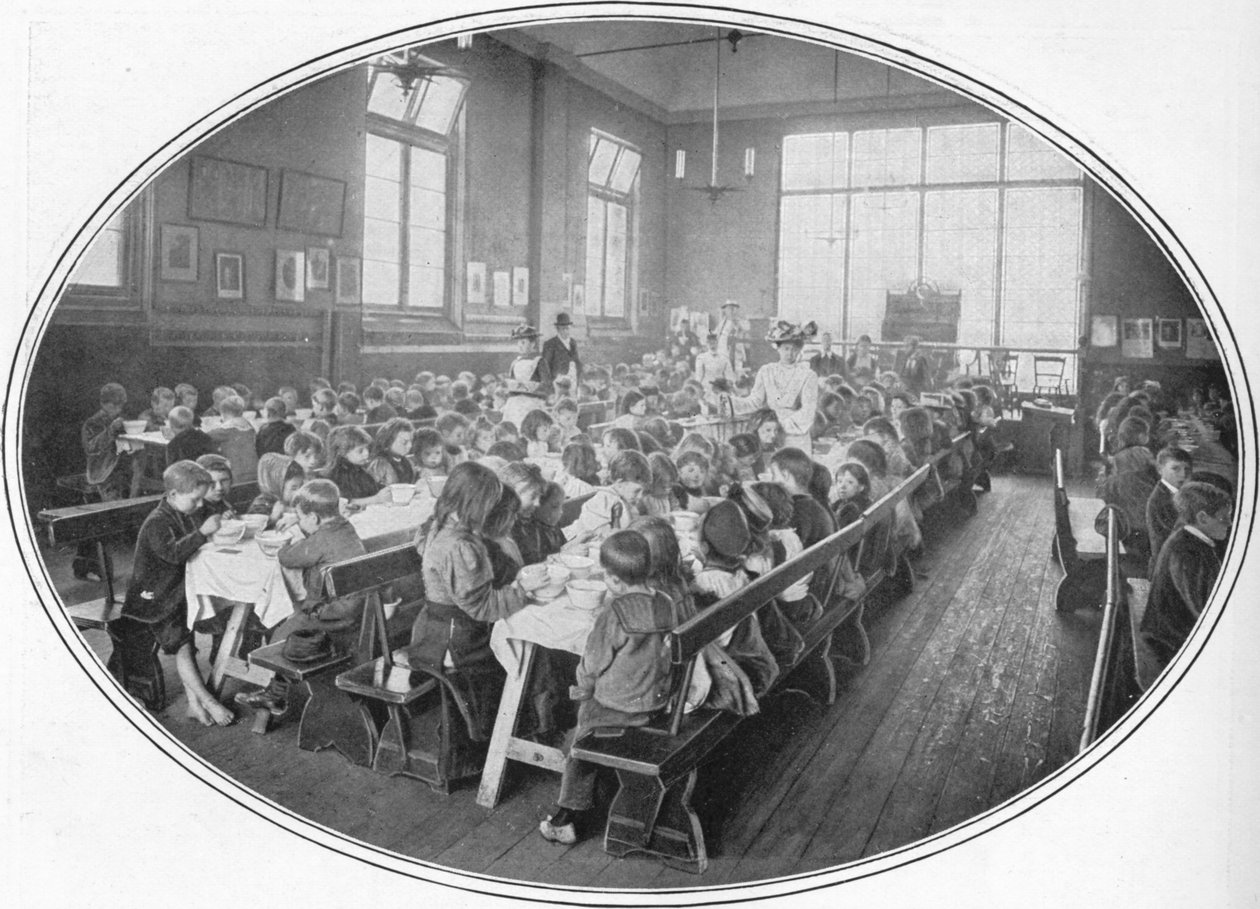 A Ragged School Union vacsora, Camberwell, London, 1901, 1901 alkotó: Unbekannt