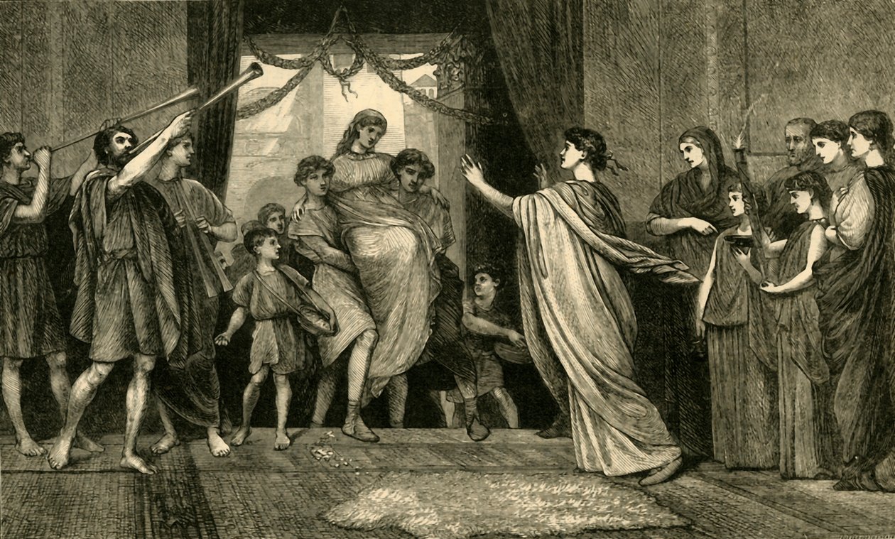 Római esküvő. - A menyasszonyok hazatérése, 1881. alkotó: Unbekannt