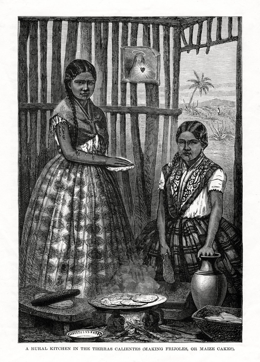 Vidéki konyha a Tierras Calientesben, Mexikóban, 1877 alkotó: Unbekannt