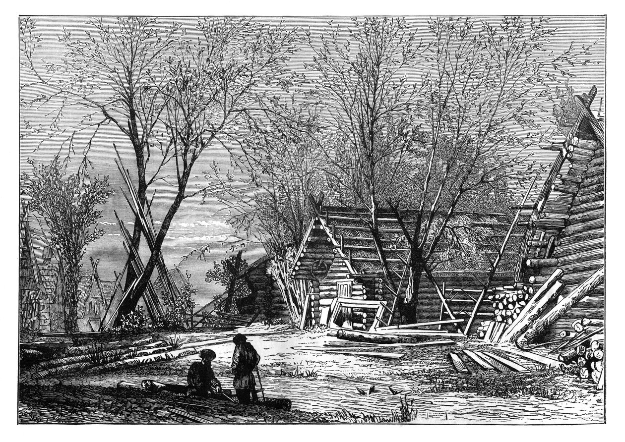 Orosz falu a Volga partján, 1890 alkotó: Unbekannt